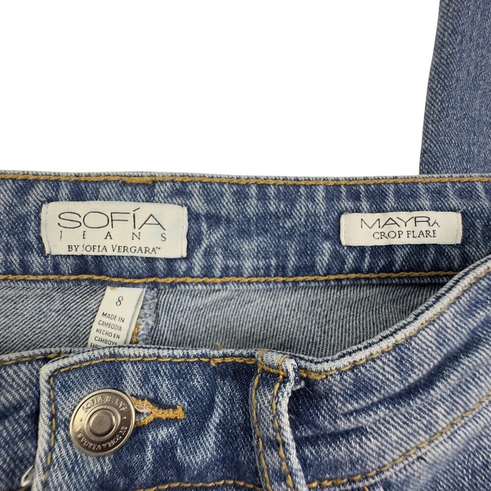 Sofia Jeans by Sophia Vegara Mayra Crop Flare Stretch Jeans Women's Size 8 - Picture 4 of 6